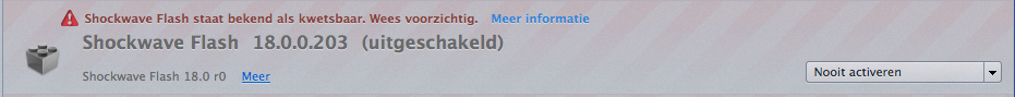 Flash plugin uitschakelen