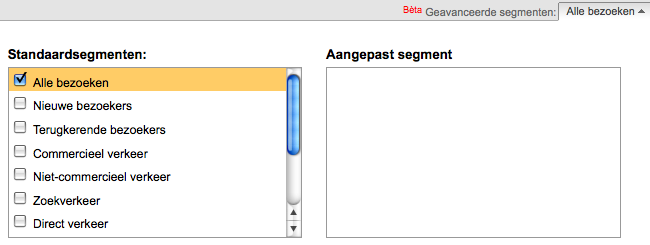 Screenshot Google analytics